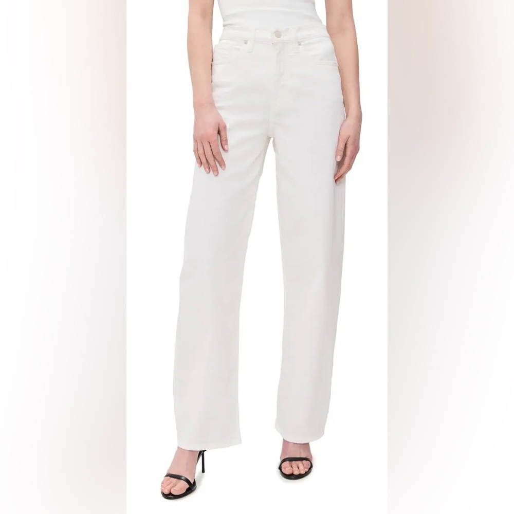NWOT Good American Twill Good Barrel Pants Cloud White Size 22